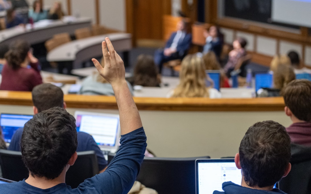 Student raising hand