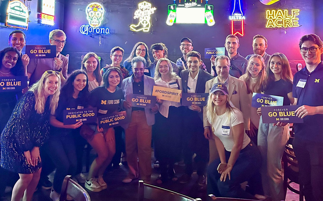 Lori Lightfoot and alumni celebrating Spirit Day in Chicago