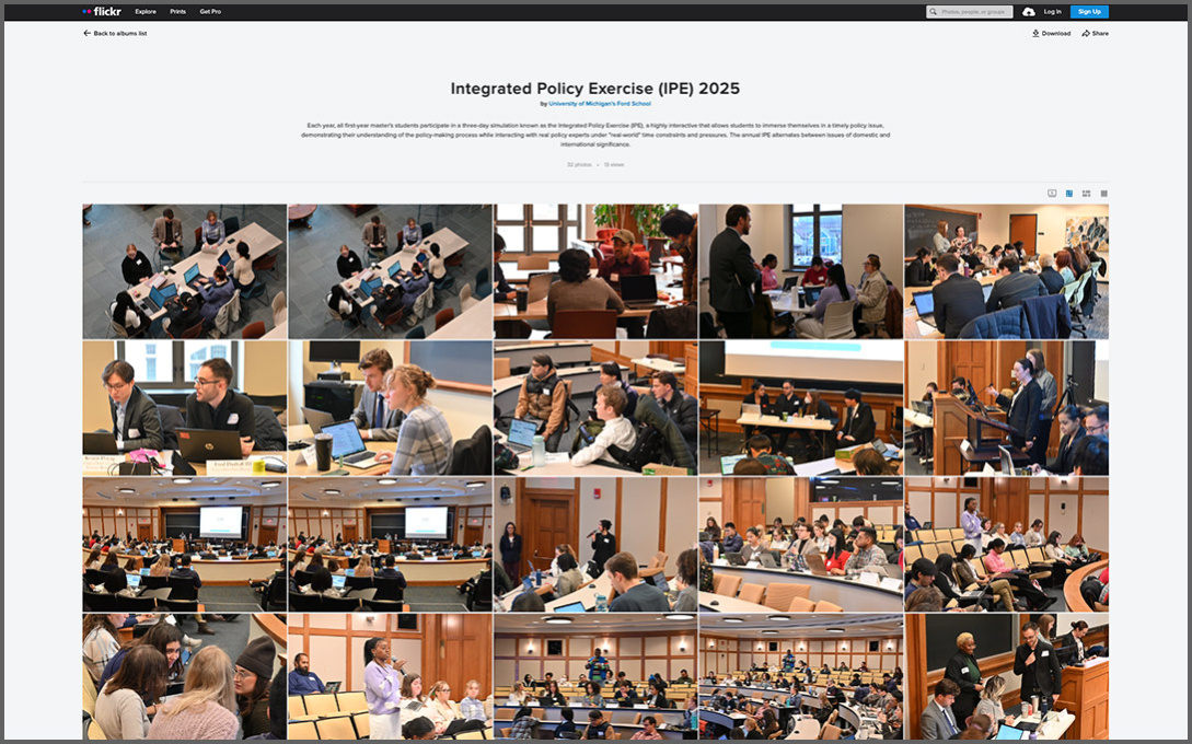 Screenshot of the Integrated Policy Exercise (IPE) 2025 Flickr gallery