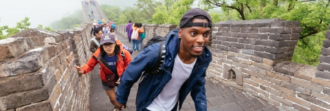 Students on the Great Wall