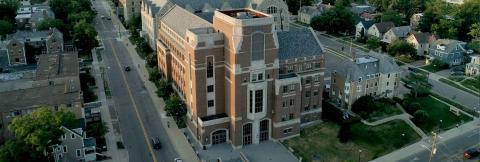Drone shot of Weill Hall