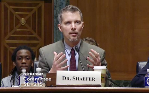 Luke Shaefer delivers testimony before the U.S. Senate Finance Committee