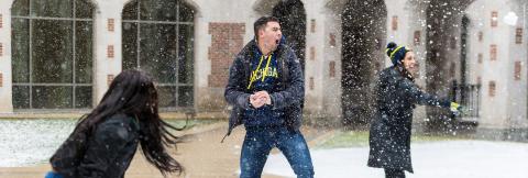 Snowfight on campus