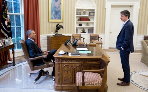 President Barack Obama and James Kvaal in the Oval Office