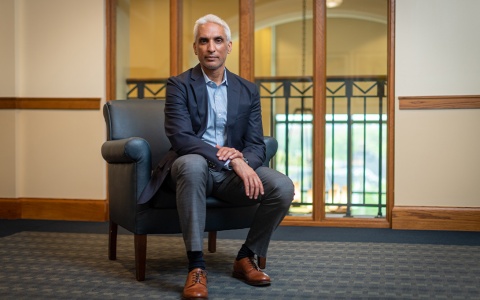 Headshot of Javed Ali at Weill Hall's 4th floor Whitman Lounge