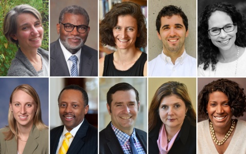 Headshots of 10 Ford School faculty arranged in a grid