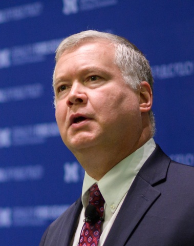 Photo of Stephen Biegun speaking at Ford School event in 2019