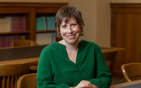 Headshot of Beth Chimera in the Ford School's Towsley Reading Room