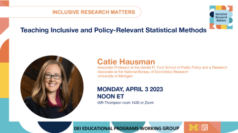 ISR inclusive research matters series April 3 event