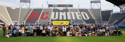 Ford School students, alumni, and friends gather on Audi Field for Spirit Day 2023