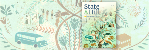 Illustrated cover of Fall 2023 State & Hill magazine