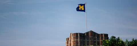 University of Michigan flag at the Michigan Union