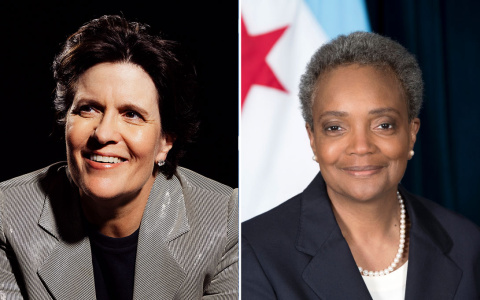 Headshots of Kara Swisher and Lori Lightfoot