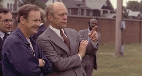 U-M Football Coach Bo Schembechler and President Gerald R. Ford