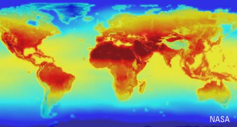 Heat map depicting global warming. Credit: NASA