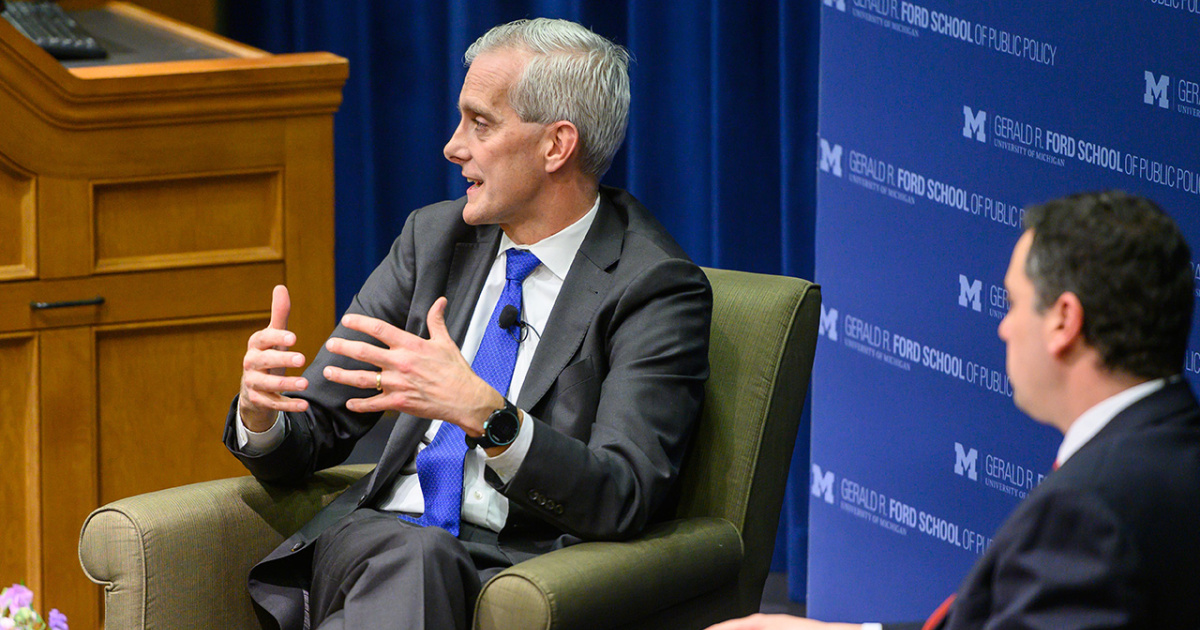 Former White House Chief of Staff Denis McDonough visits the Ford ...