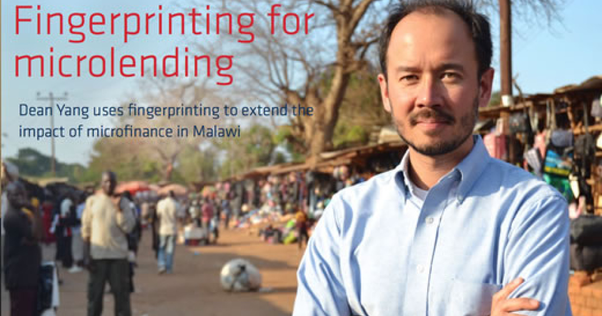 Microfinance breakthrough: Dean Yang uses fingerprints to boost ...