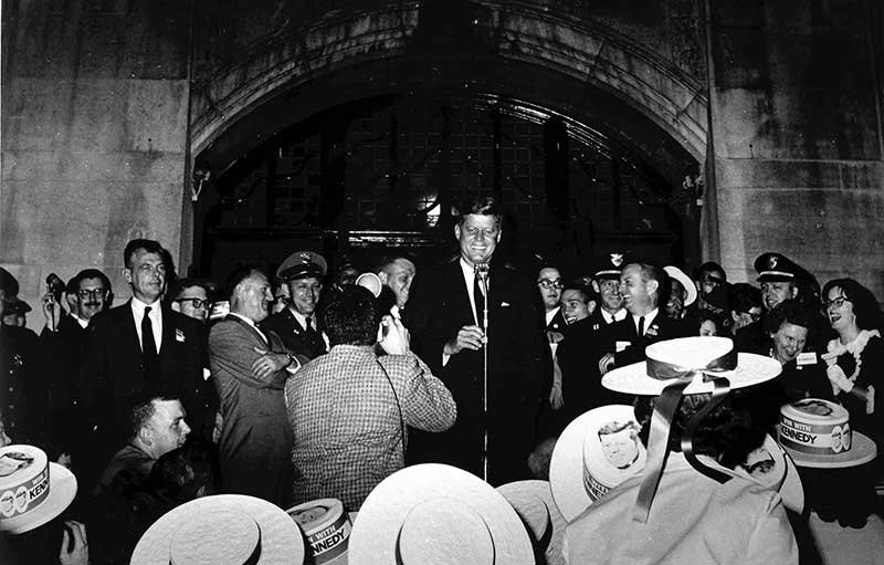 John F. Kennedy announces the Peace Corps